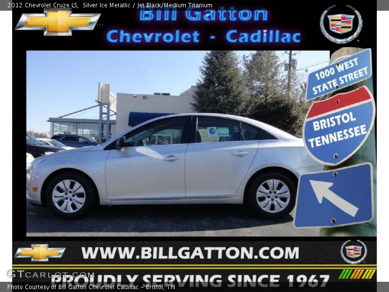 Silver Ice Metallic / Jet Black/Medium Titanium 2012 Chevrolet Cruze LS
