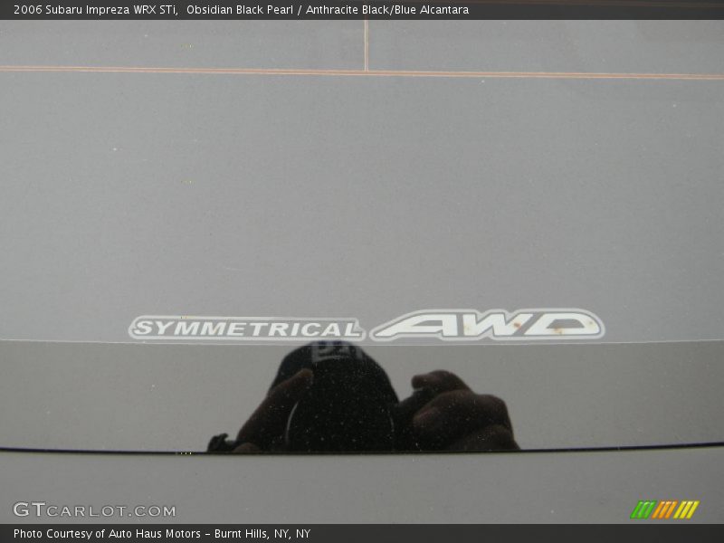 Obsidian Black Pearl / Anthracite Black/Blue Alcantara 2006 Subaru Impreza WRX STi