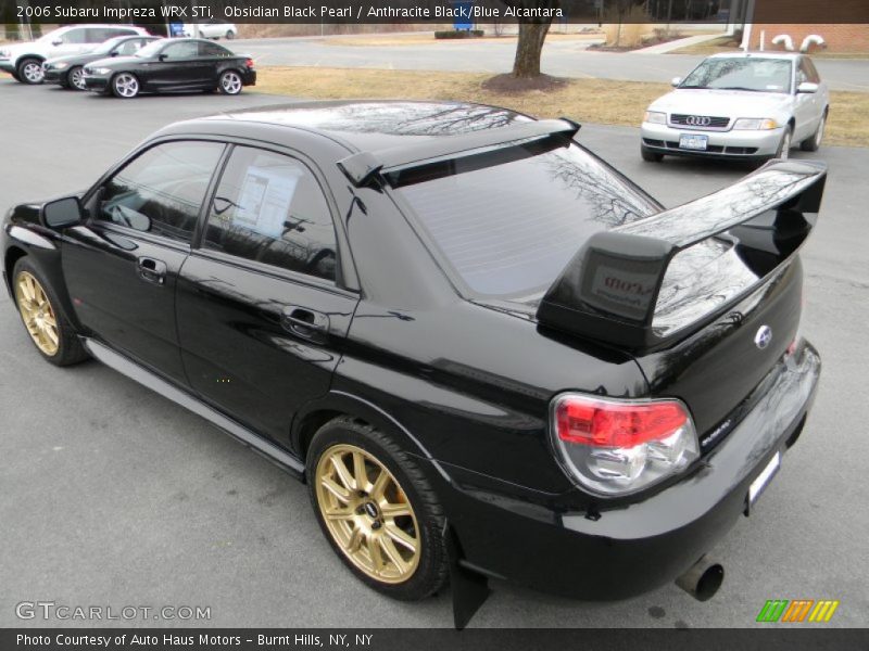 Obsidian Black Pearl / Anthracite Black/Blue Alcantara 2006 Subaru Impreza WRX STi