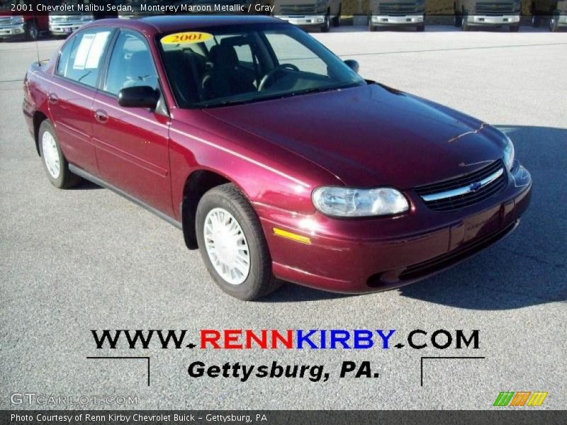 Monterey Maroon Metallic / Gray 2001 Chevrolet Malibu Sedan