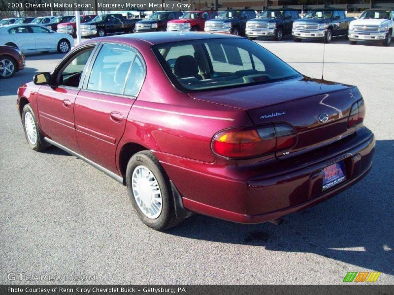 Monterey Maroon Metallic / Gray 2001 Chevrolet Malibu Sedan