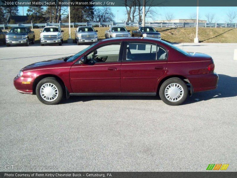 Monterey Maroon Metallic / Gray 2001 Chevrolet Malibu Sedan