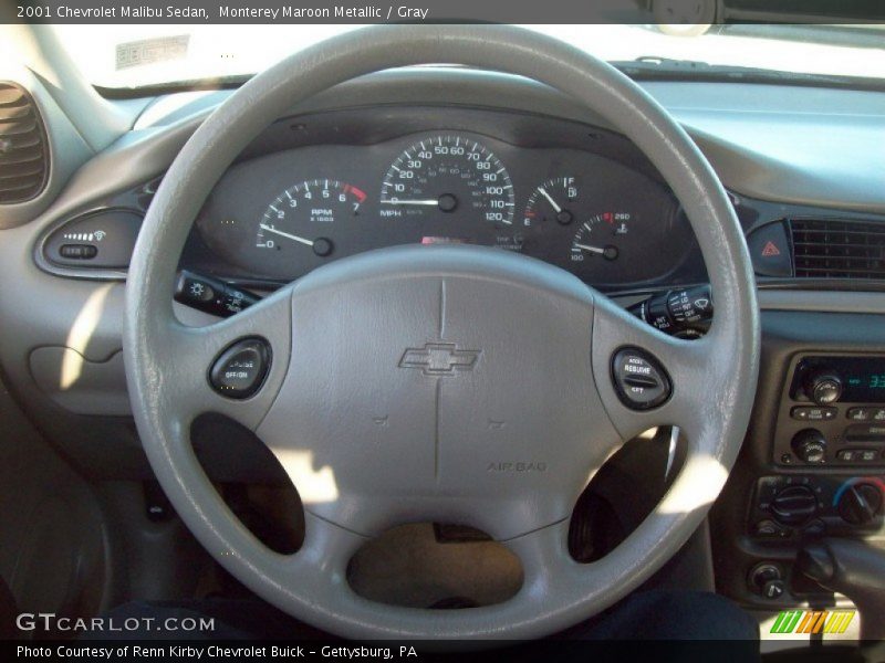 Monterey Maroon Metallic / Gray 2001 Chevrolet Malibu Sedan