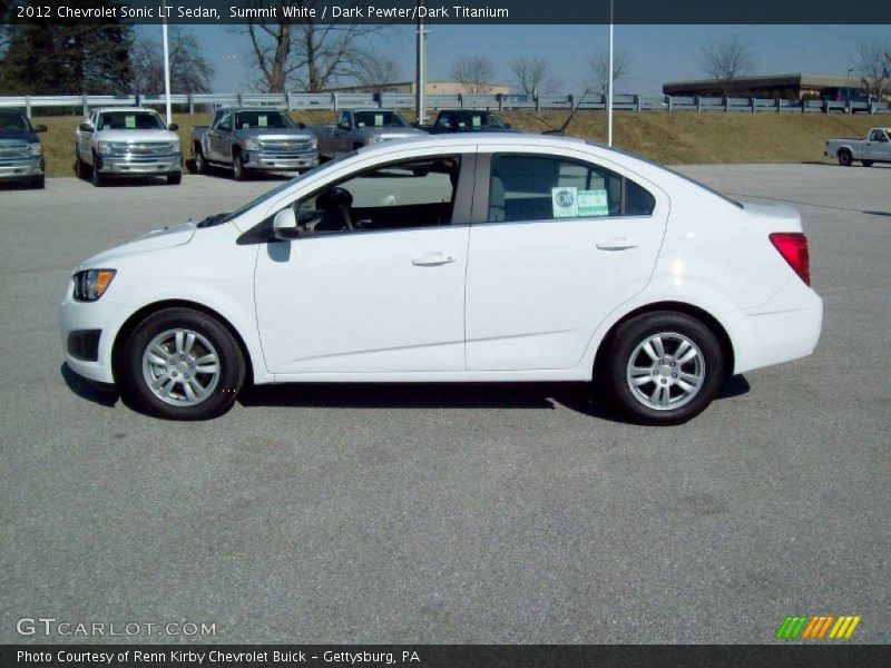 Summit White / Dark Pewter/Dark Titanium 2012 Chevrolet Sonic LT Sedan