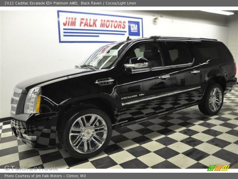 Black Raven / Cocoa/Light Linen 2012 Cadillac Escalade ESV Platinum AWD