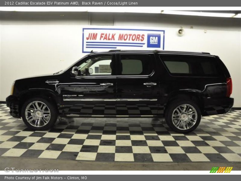 Black Raven / Cocoa/Light Linen 2012 Cadillac Escalade ESV Platinum AWD