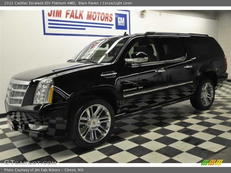 Black Raven / Cocoa/Light Linen 2012 Cadillac Escalade ESV Platinum AWD