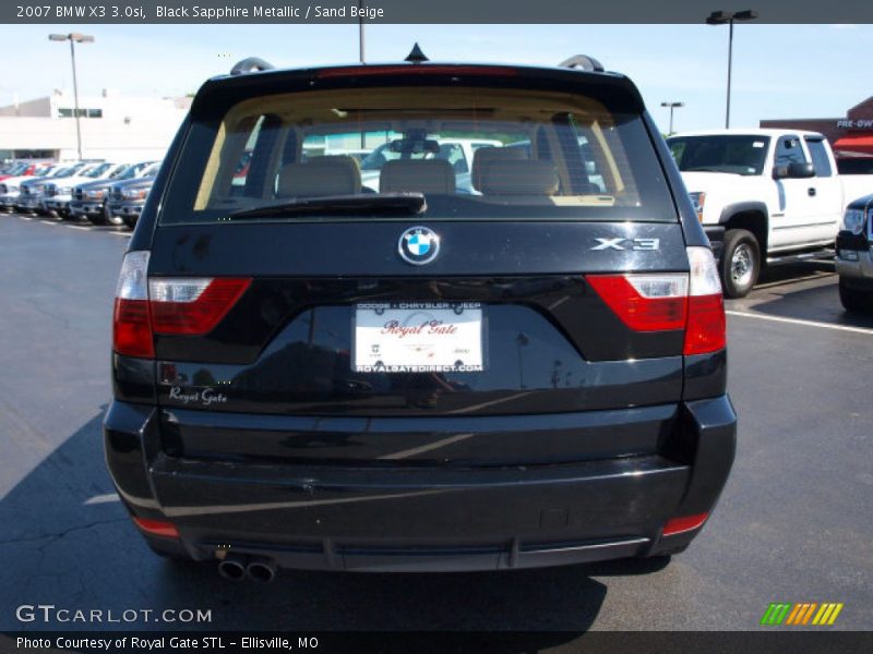 Black Sapphire Metallic / Sand Beige 2007 BMW X3 3.0si