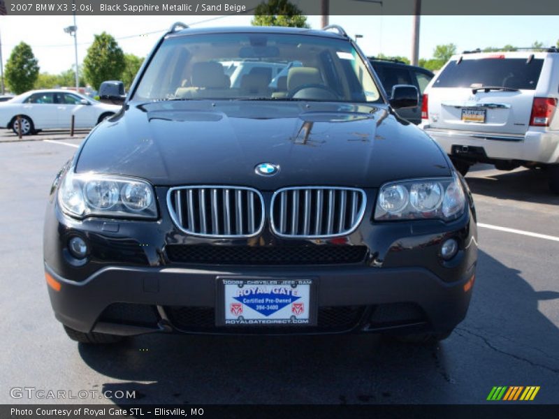 Black Sapphire Metallic / Sand Beige 2007 BMW X3 3.0si