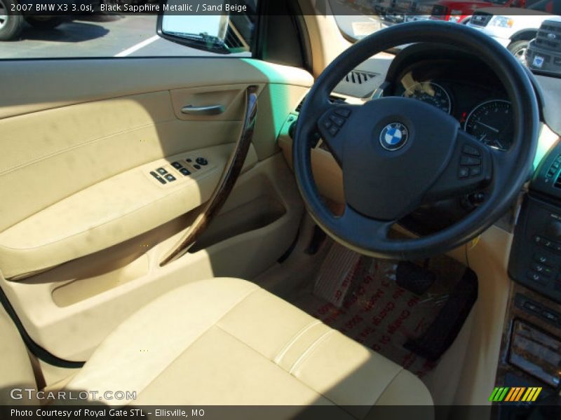 Black Sapphire Metallic / Sand Beige 2007 BMW X3 3.0si