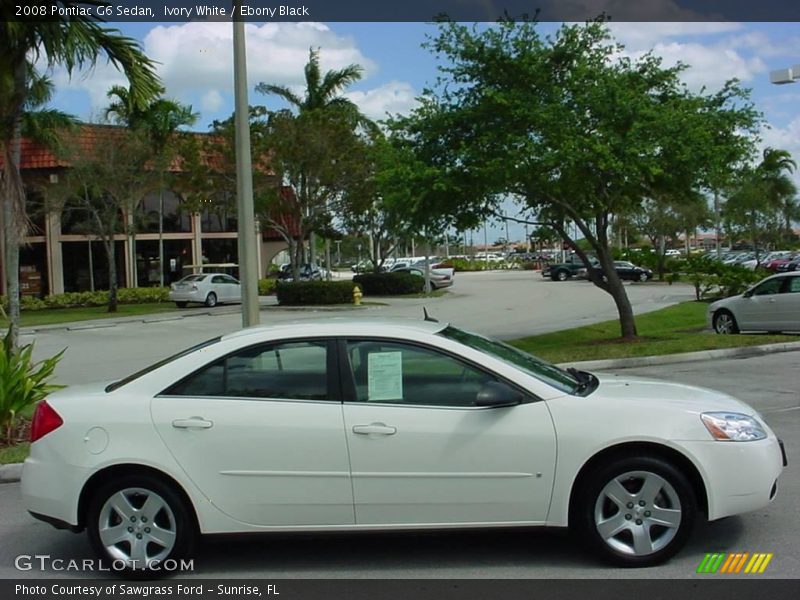 Ivory White / Ebony Black 2008 Pontiac G6 Sedan