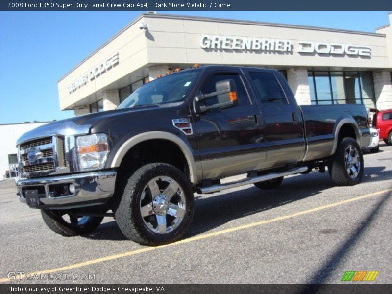 Dark Stone Metallic / Camel 2008 Ford F350 Super Duty Lariat Crew Cab 4x4
