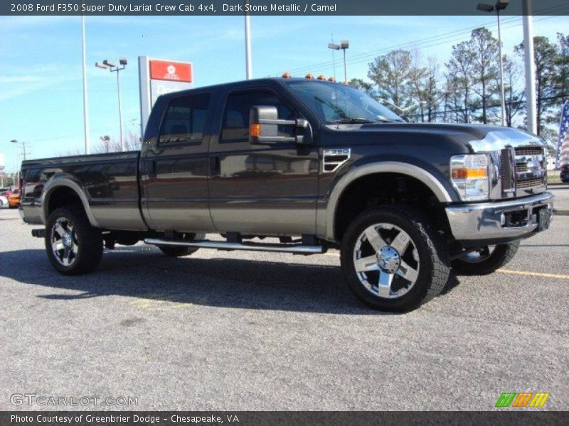 Dark Stone Metallic / Camel 2008 Ford F350 Super Duty Lariat Crew Cab 4x4