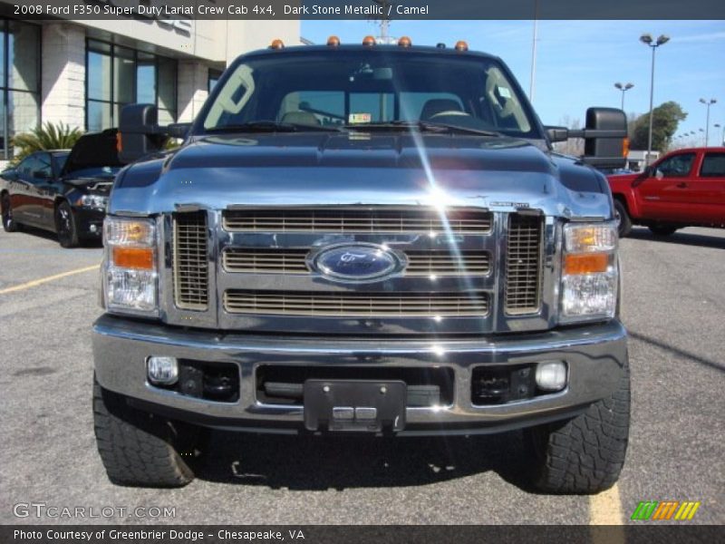 Dark Stone Metallic / Camel 2008 Ford F350 Super Duty Lariat Crew Cab 4x4