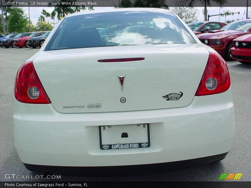 Ivory White / Ebony Black 2008 Pontiac G6 Sedan