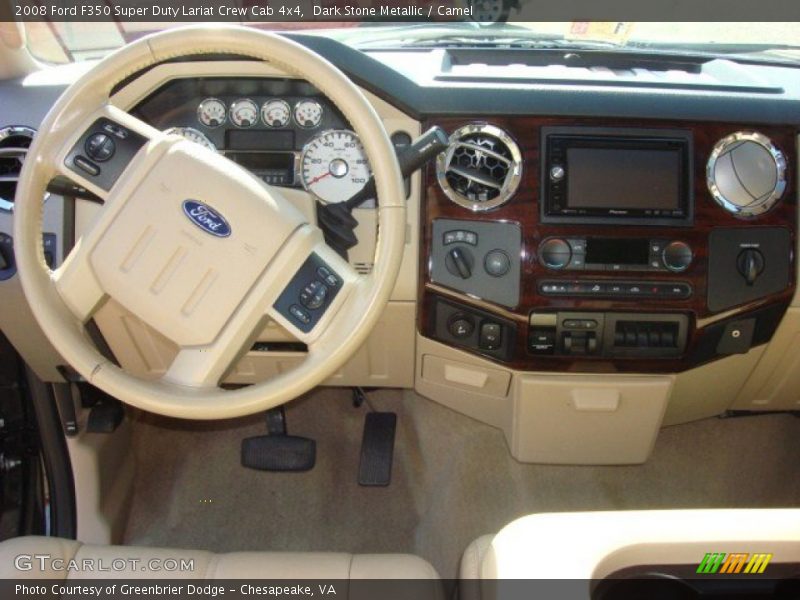 Dark Stone Metallic / Camel 2008 Ford F350 Super Duty Lariat Crew Cab 4x4