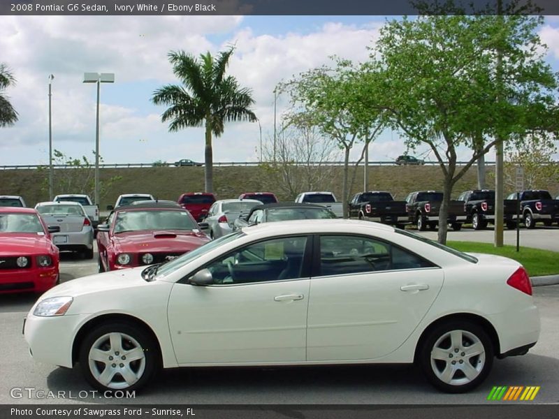 Ivory White / Ebony Black 2008 Pontiac G6 Sedan
