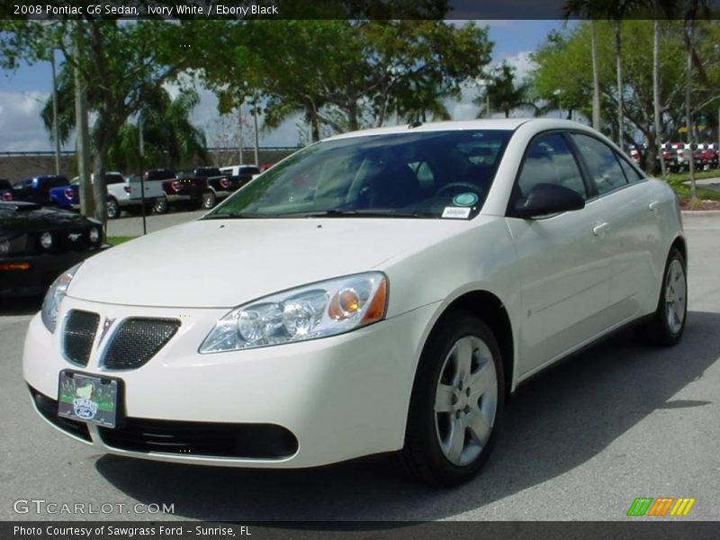Ivory White / Ebony Black 2008 Pontiac G6 Sedan