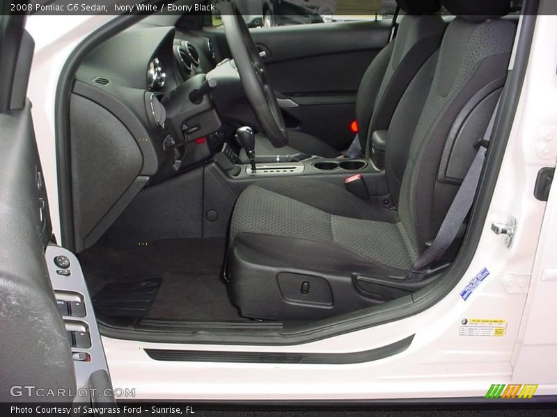 Ivory White / Ebony Black 2008 Pontiac G6 Sedan