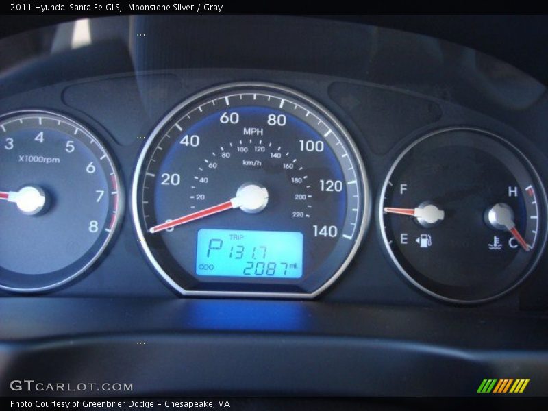 Moonstone Silver / Gray 2011 Hyundai Santa Fe GLS