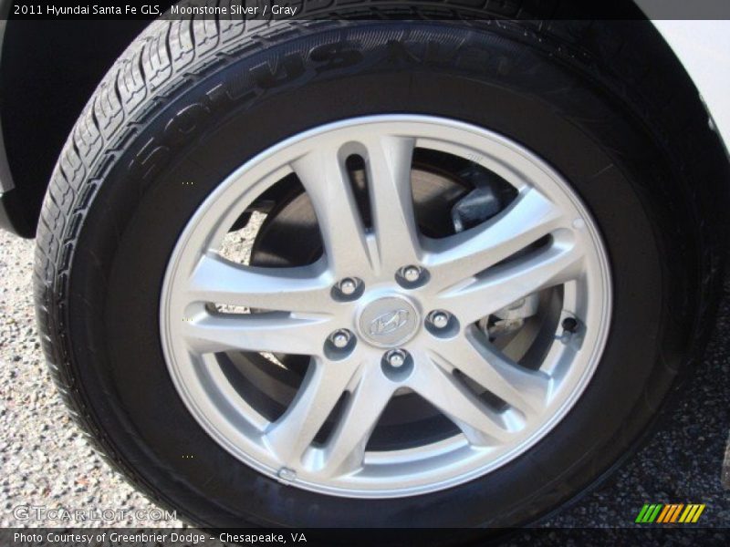 Moonstone Silver / Gray 2011 Hyundai Santa Fe GLS