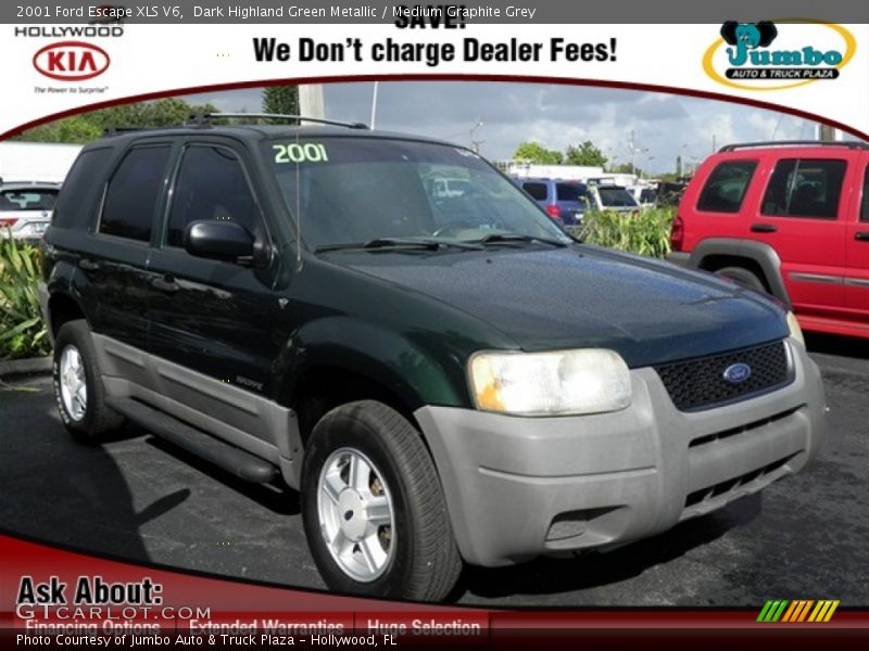 Dark Highland Green Metallic / Medium Graphite Grey 2001 Ford Escape XLS V6