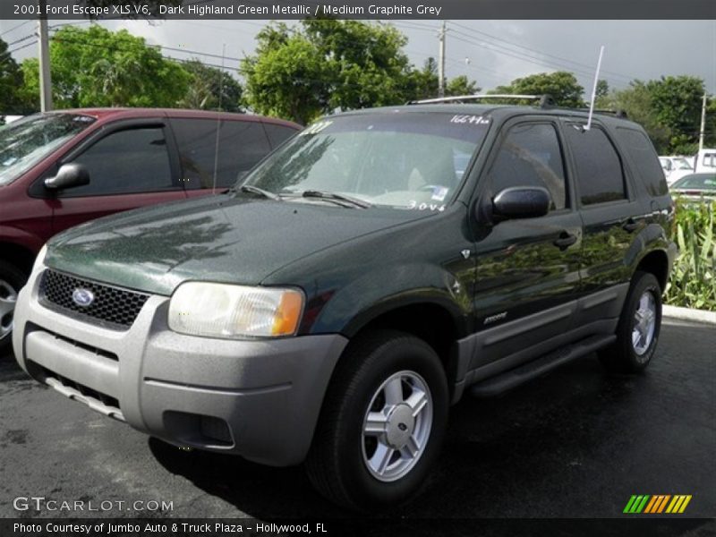 Dark Highland Green Metallic / Medium Graphite Grey 2001 Ford Escape XLS V6