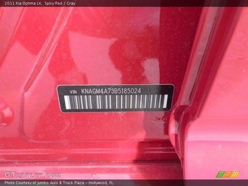 Spicy Red / Gray 2011 Kia Optima LX