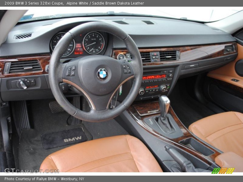 Alpine White / Saddle Brown Dakota Leather 2009 BMW 3 Series 328xi Coupe