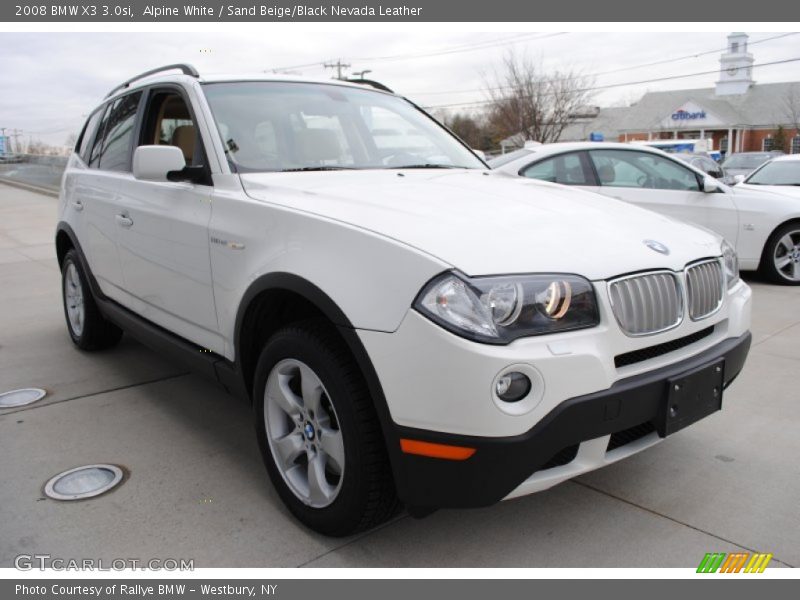 Alpine White / Sand Beige/Black Nevada Leather 2008 BMW X3 3.0si