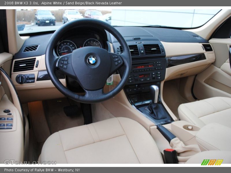 Alpine White / Sand Beige/Black Nevada Leather 2008 BMW X3 3.0si