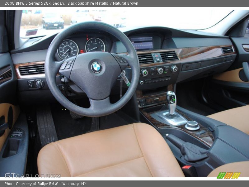 Black Sapphire Metallic / Natural Brown 2008 BMW 5 Series 528xi Sedan