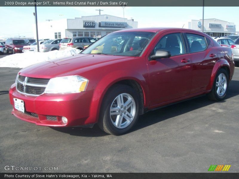 Inferno Red Crystal Pearl / Dark Slate Gray 2009 Dodge Avenger SXT