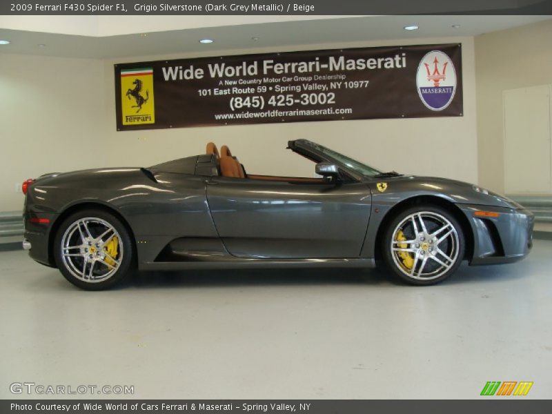 Grigio Silverstone (Dark Grey Metallic) / Beige 2009 Ferrari F430 Spider F1