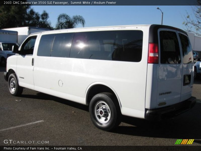 Summit White / Medium Pewter 2003 GMC Savana Van 3500 SLE Passenger
