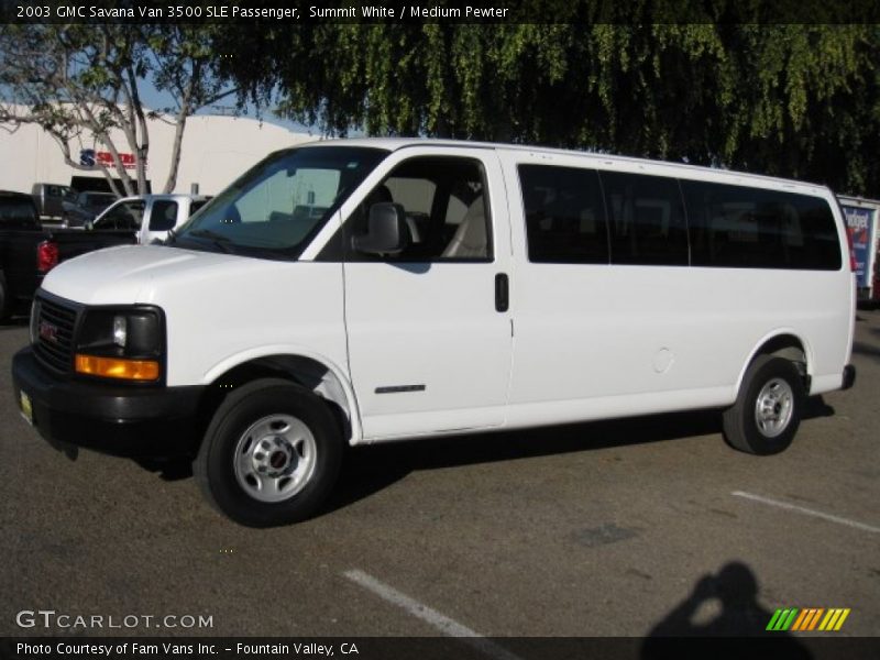 Summit White / Medium Pewter 2003 GMC Savana Van 3500 SLE Passenger