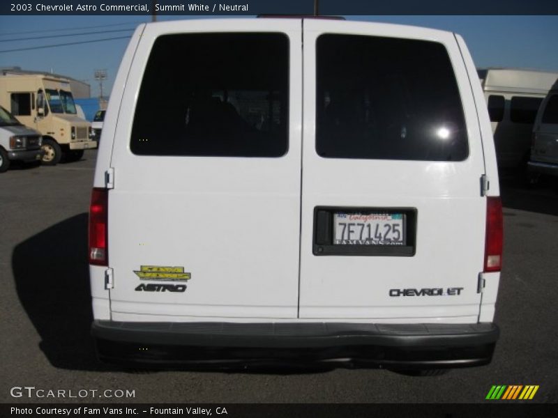 Summit White / Neutral 2003 Chevrolet Astro Commercial