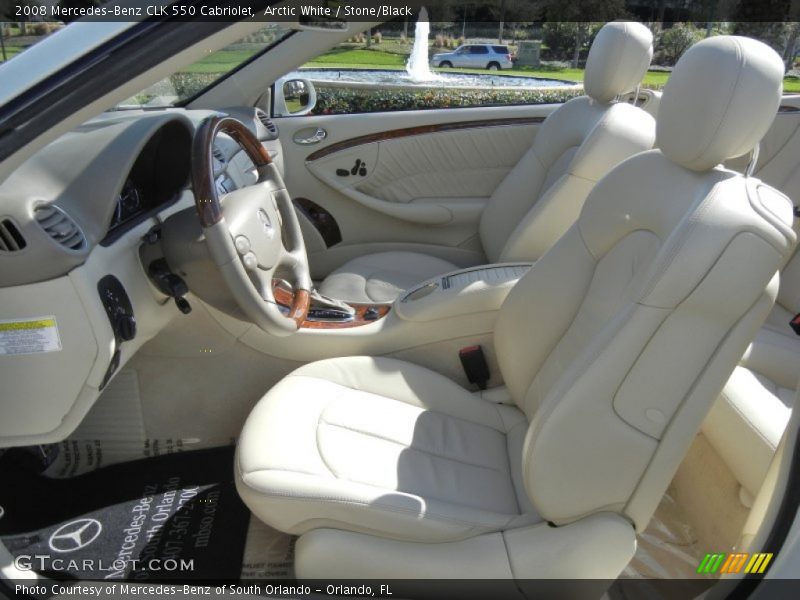 Arctic White / Stone/Black 2008 Mercedes-Benz CLK 550 Cabriolet
