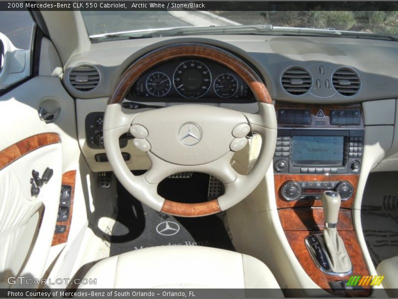 Arctic White / Stone/Black 2008 Mercedes-Benz CLK 550 Cabriolet