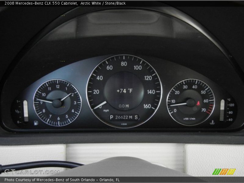 Arctic White / Stone/Black 2008 Mercedes-Benz CLK 550 Cabriolet