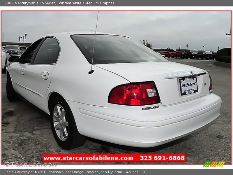 Vibrant White / Medium Graphite 2002 Mercury Sable GS Sedan