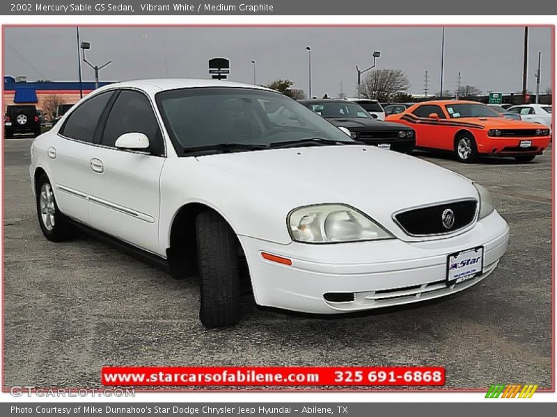 Vibrant White / Medium Graphite 2002 Mercury Sable GS Sedan