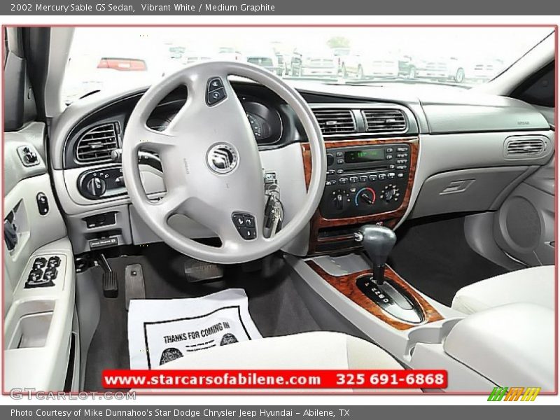 Vibrant White / Medium Graphite 2002 Mercury Sable GS Sedan