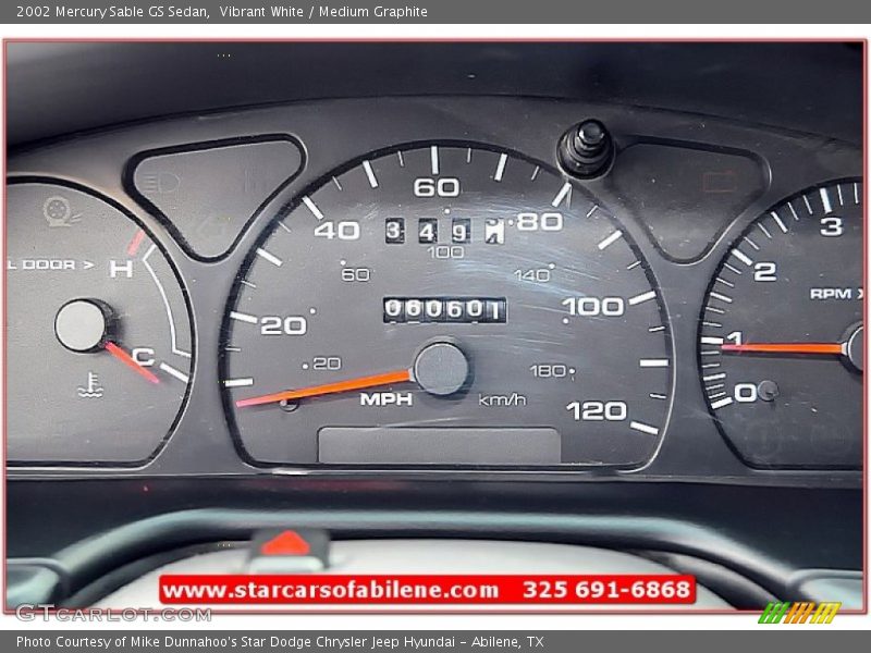 Vibrant White / Medium Graphite 2002 Mercury Sable GS Sedan