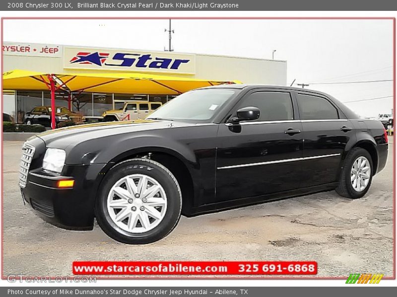 Brilliant Black Crystal Pearl / Dark Khaki/Light Graystone 2008 Chrysler 300 LX