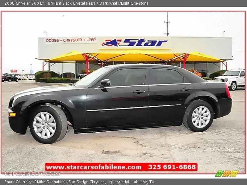 Brilliant Black Crystal Pearl / Dark Khaki/Light Graystone 2008 Chrysler 300 LX