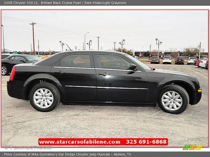 Brilliant Black Crystal Pearl / Dark Khaki/Light Graystone 2008 Chrysler 300 LX