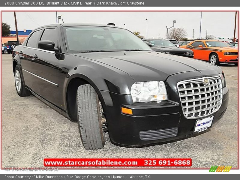 Brilliant Black Crystal Pearl / Dark Khaki/Light Graystone 2008 Chrysler 300 LX