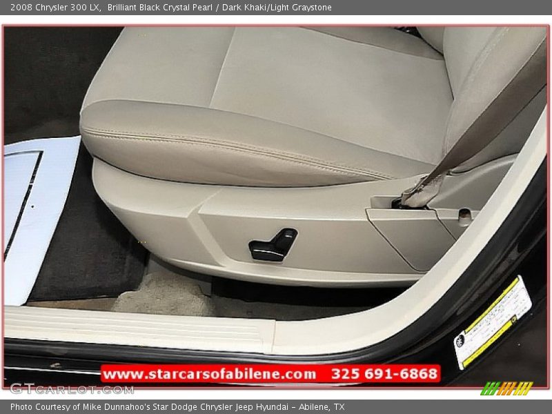 Brilliant Black Crystal Pearl / Dark Khaki/Light Graystone 2008 Chrysler 300 LX
