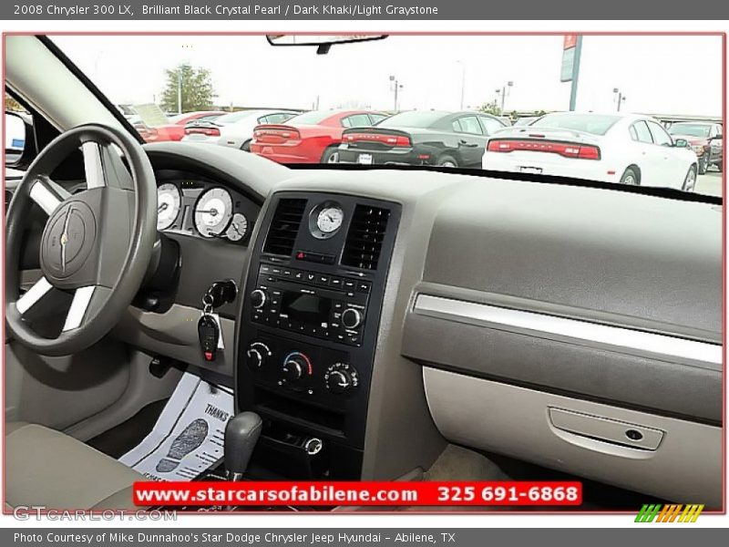 Brilliant Black Crystal Pearl / Dark Khaki/Light Graystone 2008 Chrysler 300 LX
